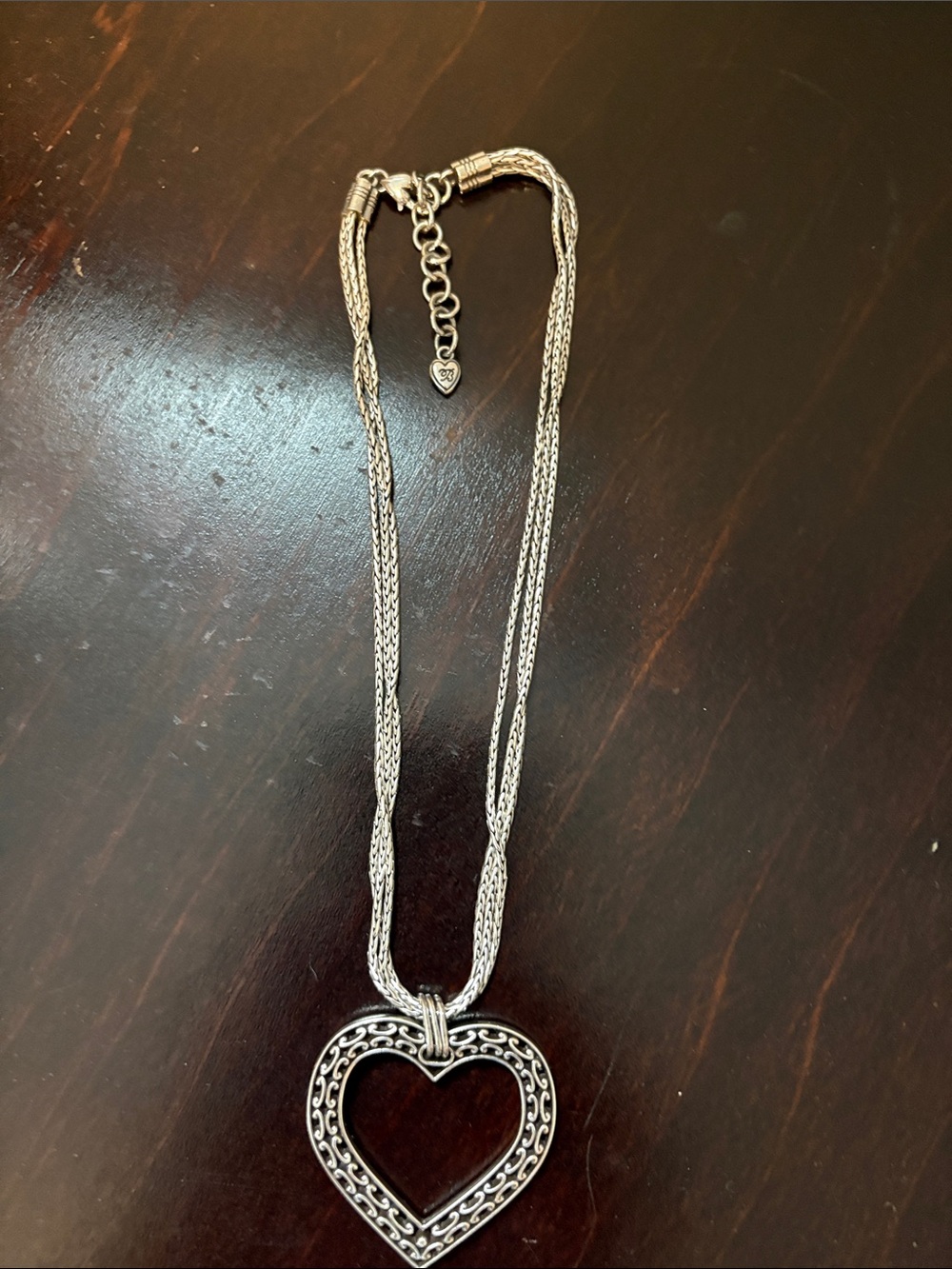 Brighton Silver Heart Filigree Pendant Necklace - Picture 4 of 5